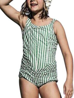 Wovenplay Green and white striped one piece